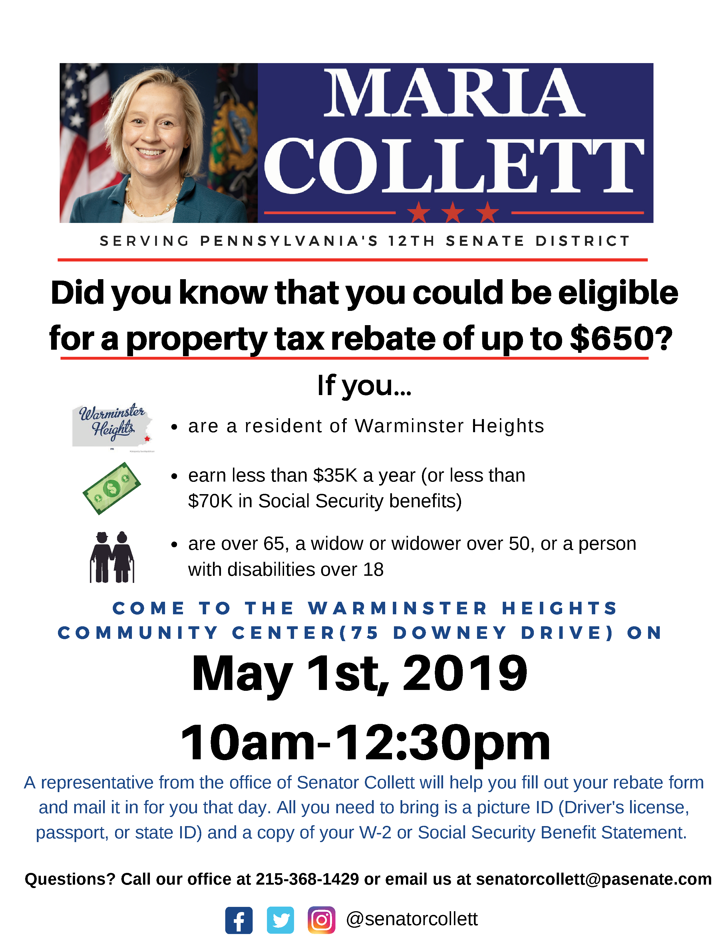 Help With Property Tax Rebate Forms click For Details Warminster 